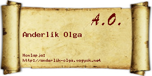 Anderlik Olga névjegykártya