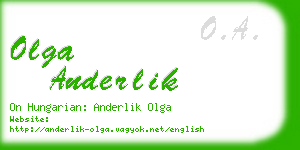 olga anderlik business card